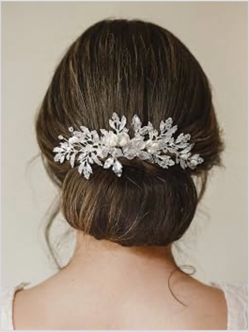 Silver Crystal Floral Hair Comb - Elegant Bridal Hairpiece